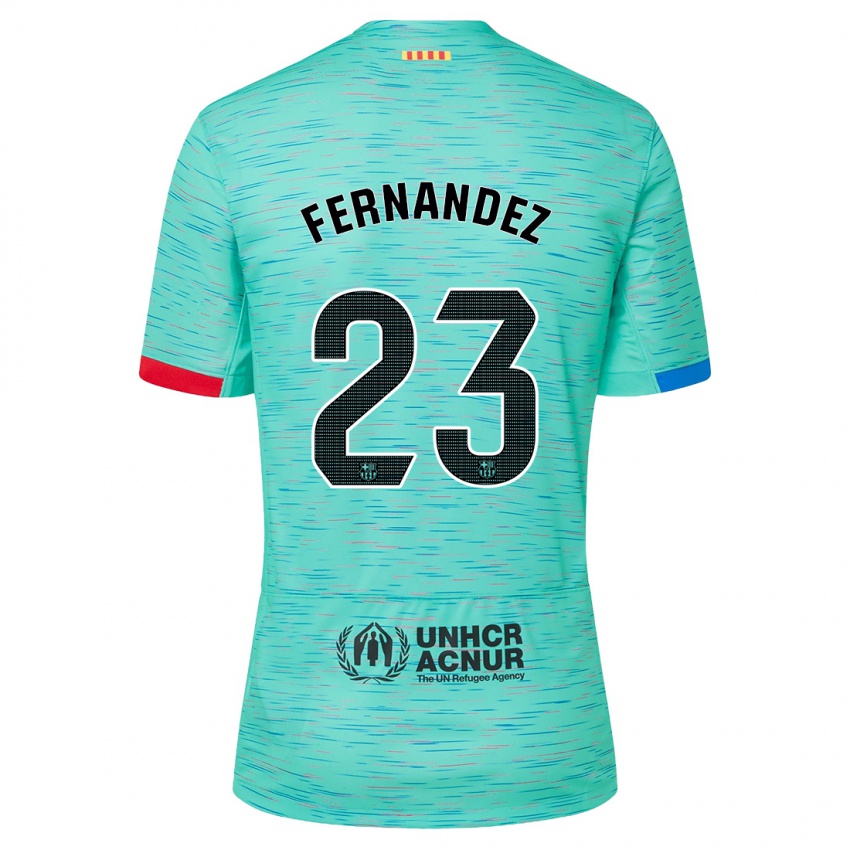 Férfi Pelayo Fernandez #23 Light Aqua Harmadik Számú Jersey 2023/24 Mez Póló Ing