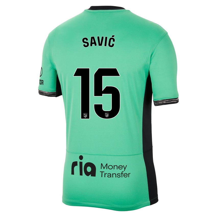 Férfi Stefan Savic #15 Tavaszi Zöld Harmadik Számú Jersey 2023/24 Mez Póló Ing