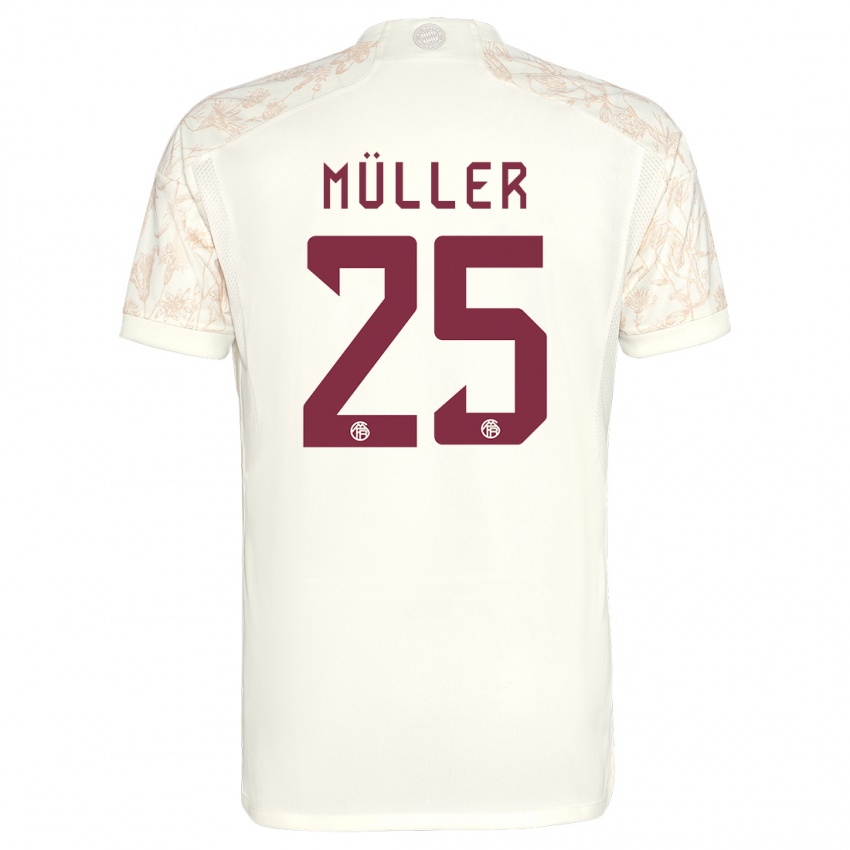 Férfi Thomas Muller #25 Törtfehér Harmadik Számú Jersey 2023/24 Mez Póló Ing