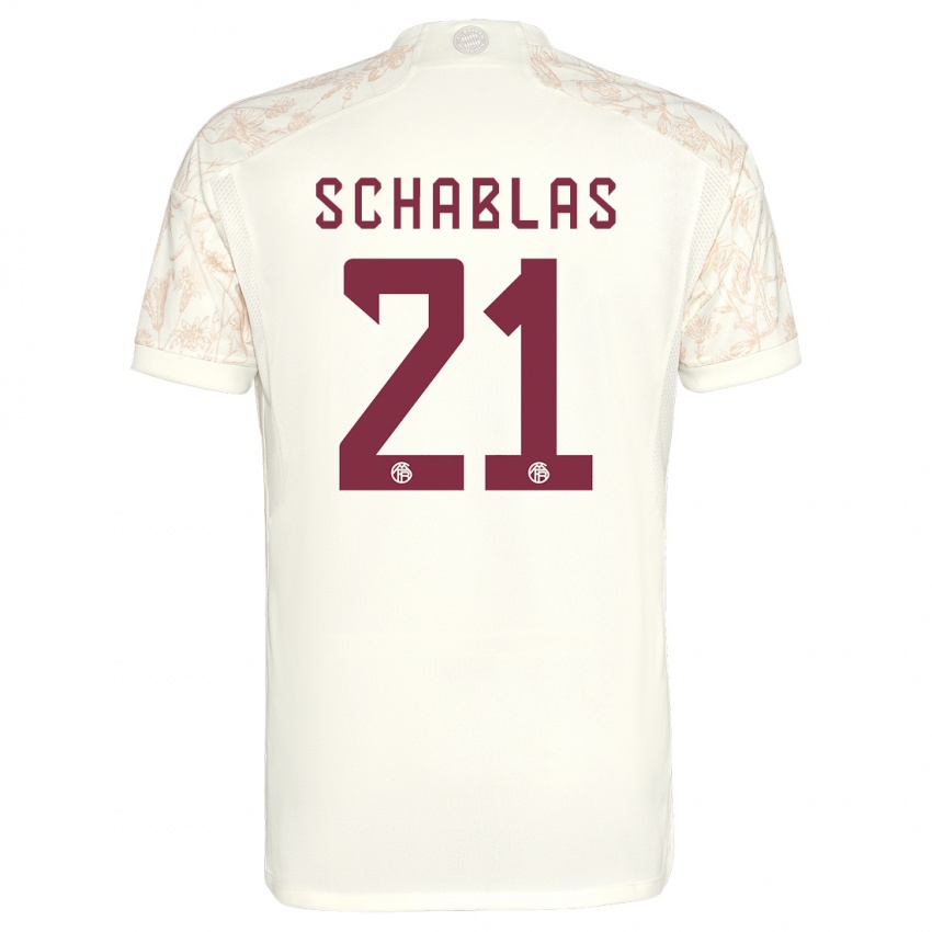 Férfi Matteo Schablas #21 Törtfehér Harmadik Számú Jersey 2023/24 Mez Póló Ing