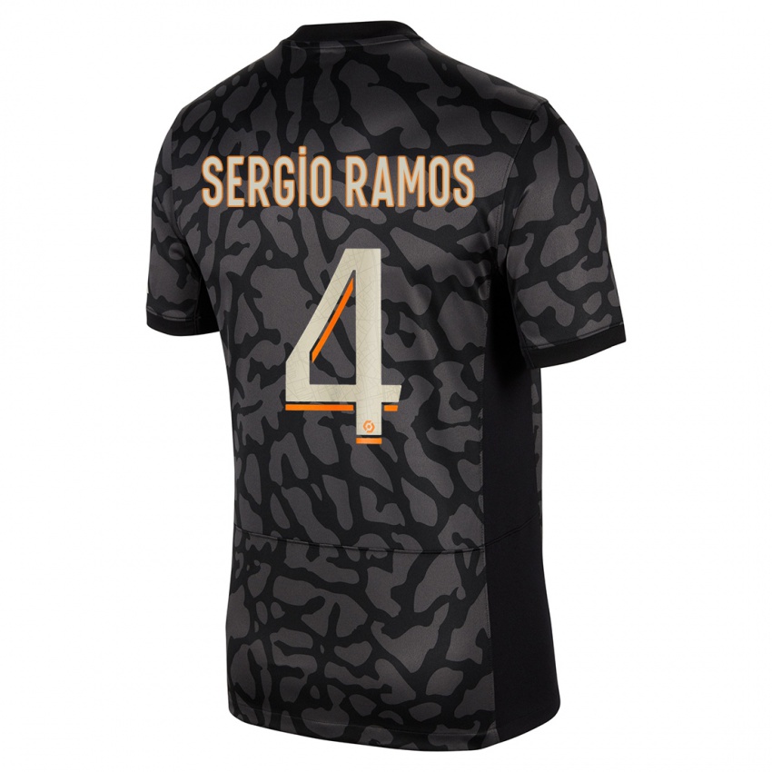 Férfi Sergio Ramos #4 Fekete Harmadik Számú Jersey 2023/24 Mez Póló Ing