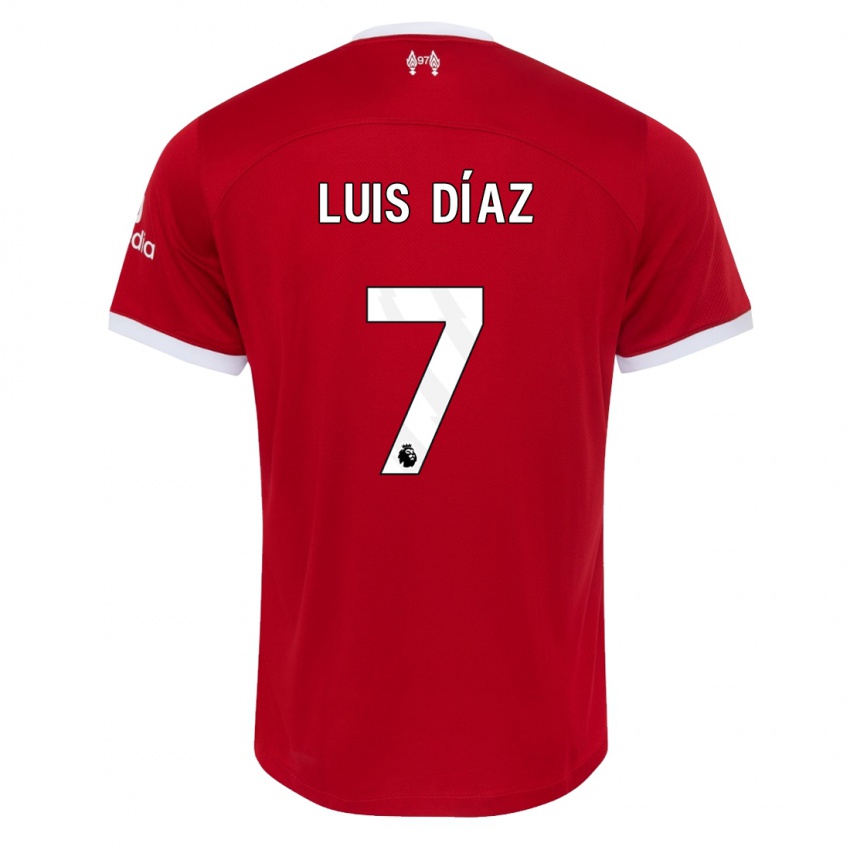 Női Luis Diaz #7 Piros Hazai Jersey 2023/24 Mez Póló Ing