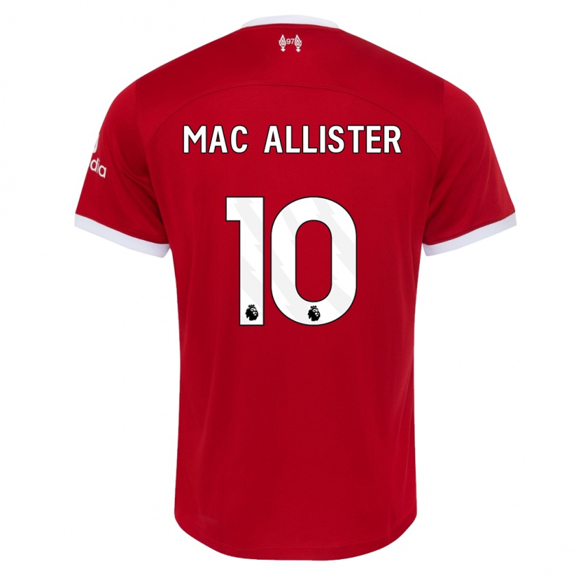 Női Alexis Mac Allister #10 Piros Hazai Jersey 2023/24 Mez Póló Ing