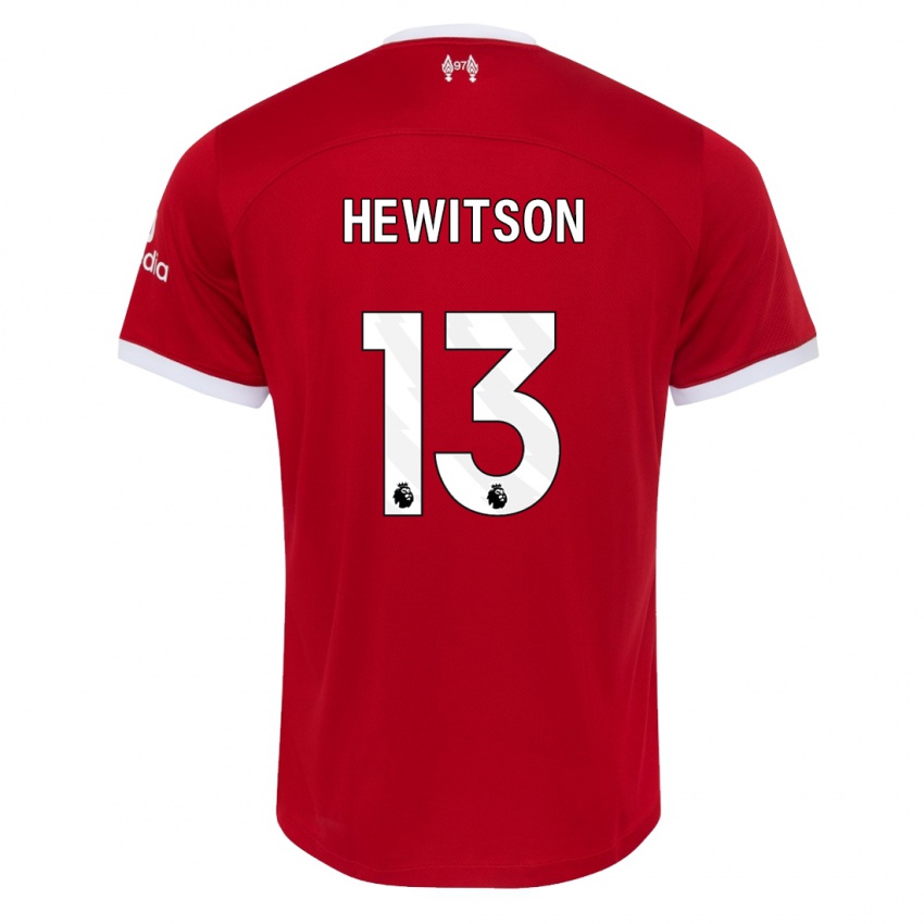 Női Luke Hewitson #13 Piros Hazai Jersey 2023/24 Mez Póló Ing