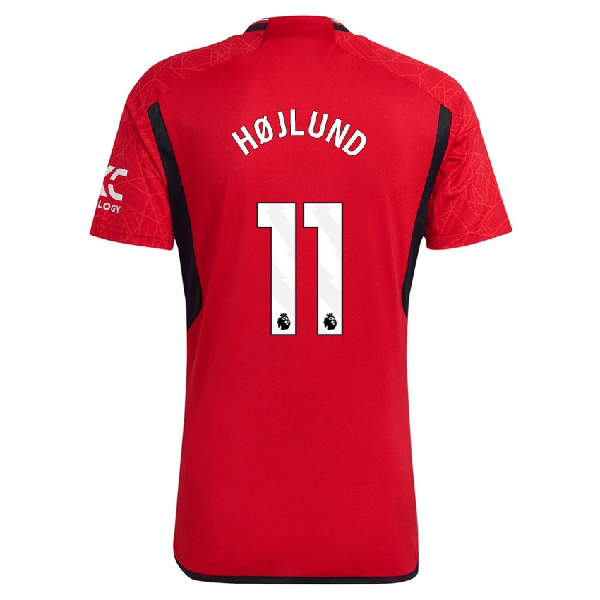 Női Rasmus Højlund #11 Piros Hazai Jersey 2023/24 Mez Póló Ing