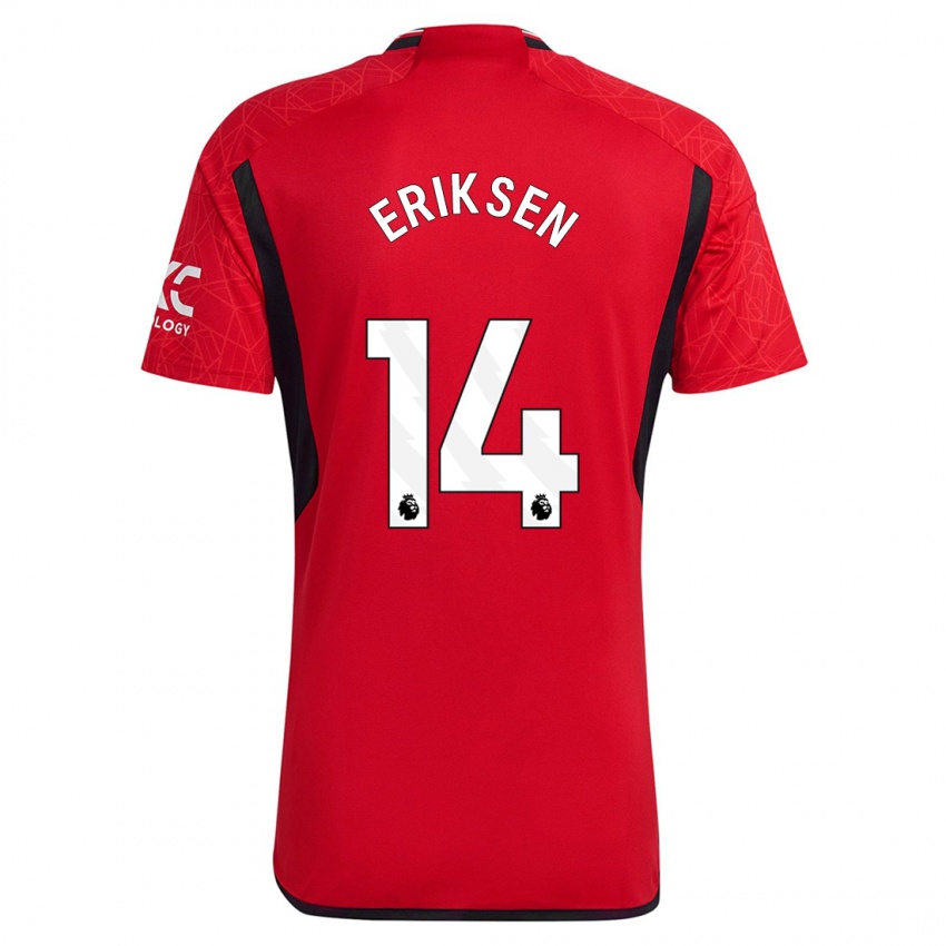 Női Christian Eriksen #14 Piros Hazai Jersey 2023/24 Mez Póló Ing