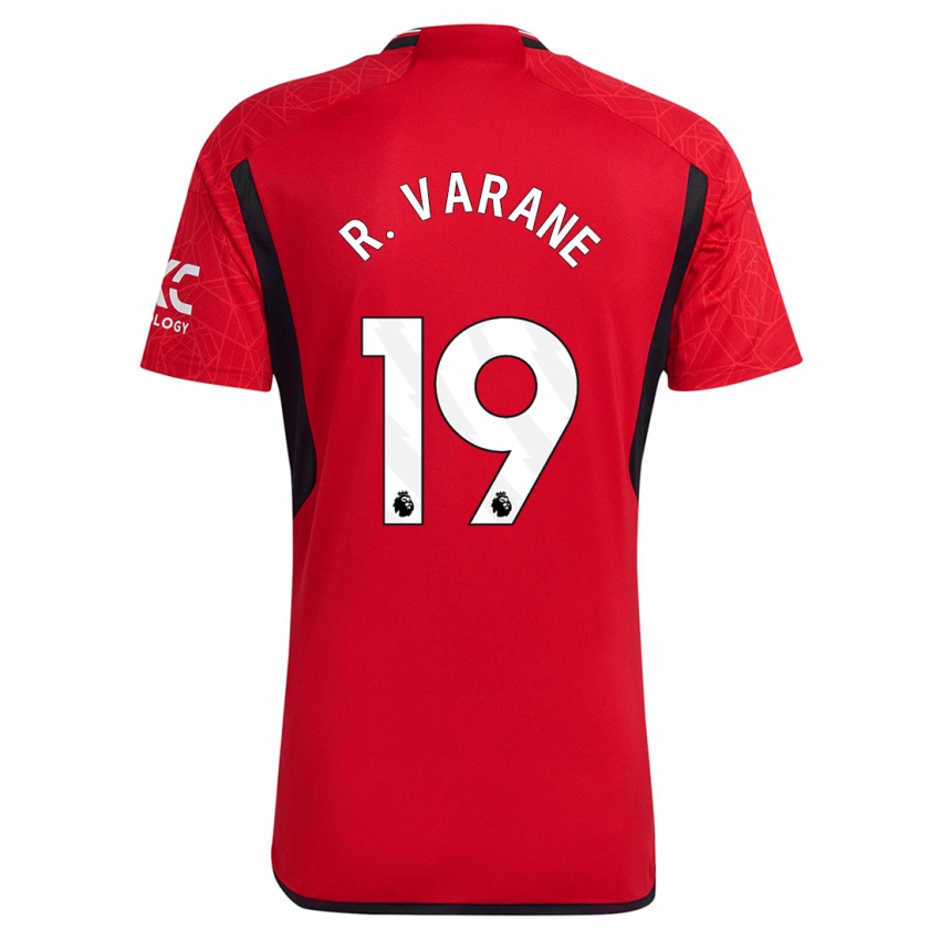 Női Raphael Varane #19 Piros Hazai Jersey 2023/24 Mez Póló Ing