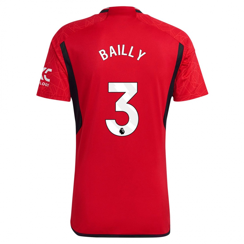 Női Eric Bailly #3 Piros Hazai Jersey 2023/24 Mez Póló Ing