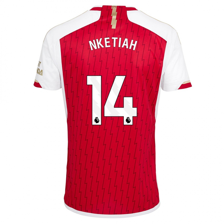 Női Eddie Nketiah #14 Piros Hazai Jersey 2023/24 Mez Póló Ing