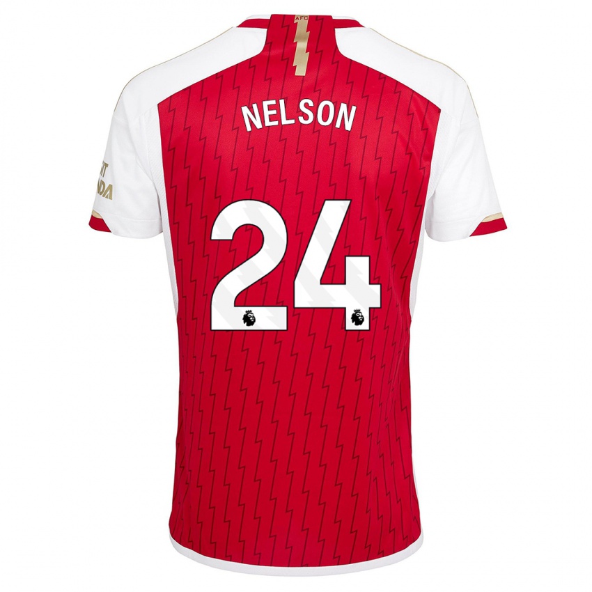 Női Reiss Nelson #24 Piros Hazai Jersey 2023/24 Mez Póló Ing