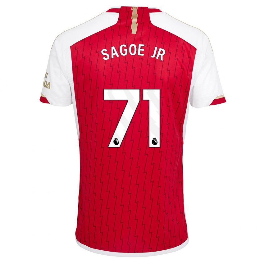 Női Charles Sagoe Jr #71 Piros Hazai Jersey 2023/24 Mez Póló Ing