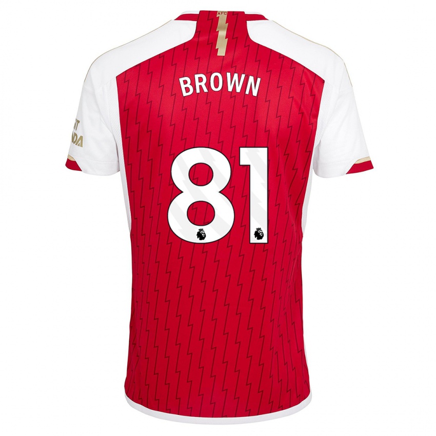 Női Luis Brown #81 Piros Hazai Jersey 2023/24 Mez Póló Ing