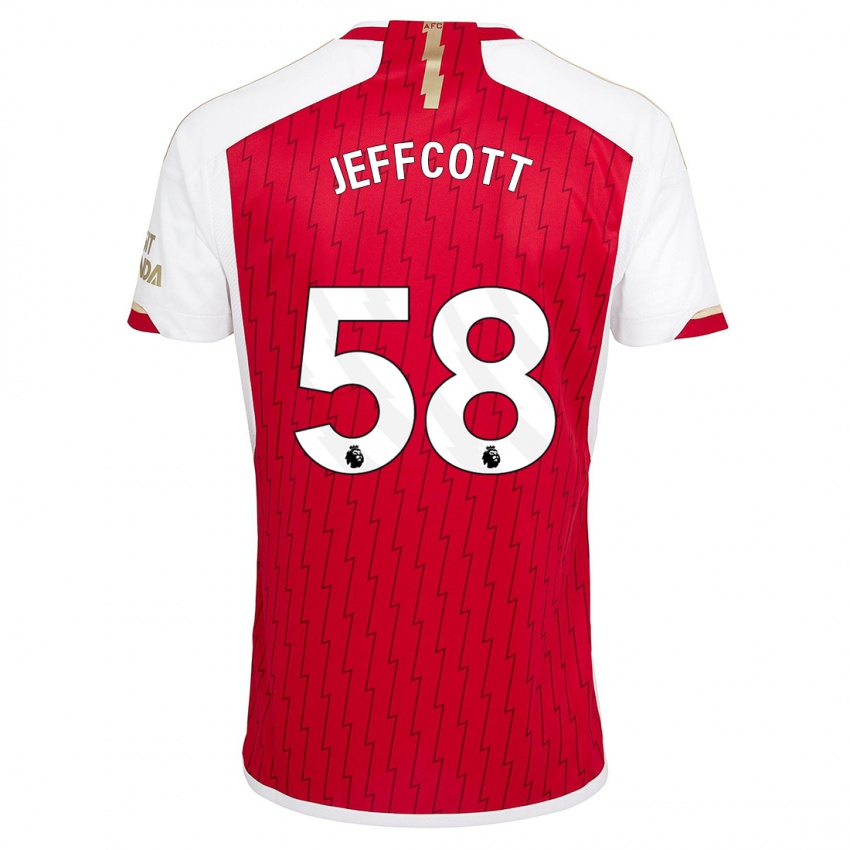 Női Henry Jeffcott #58 Piros Hazai Jersey 2023/24 Mez Póló Ing