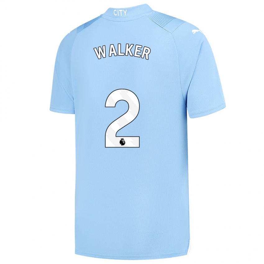 Női Kyle Walker #2 Világoskék Hazai Jersey 2023/24 Mez Póló Ing