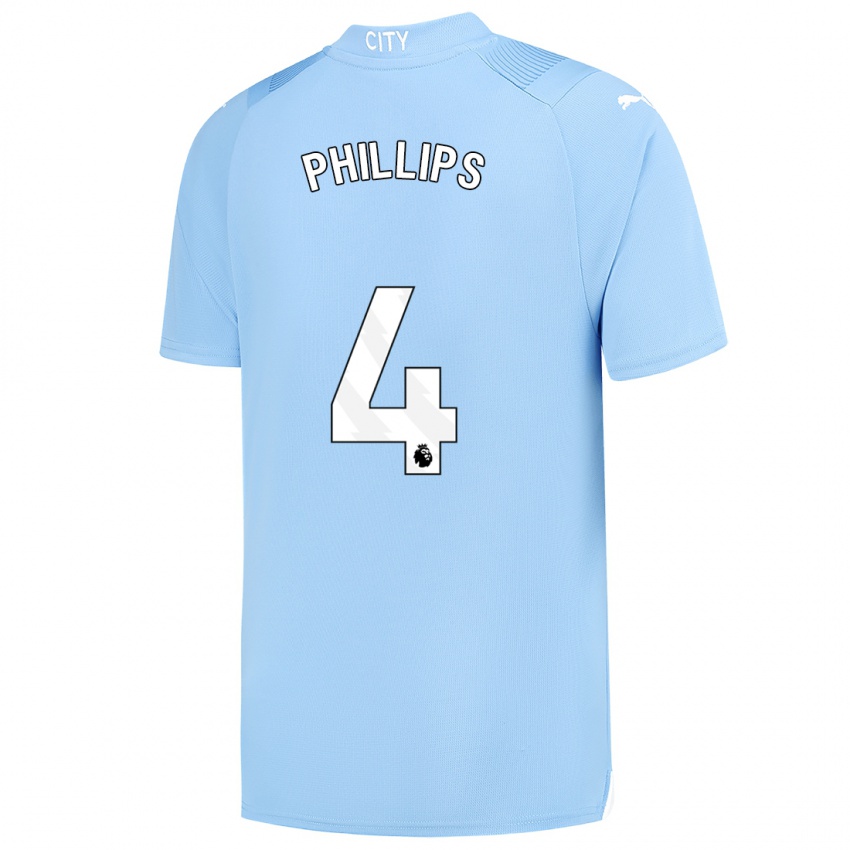 Női Kalvin Phillips #4 Világoskék Hazai Jersey 2023/24 Mez Póló Ing