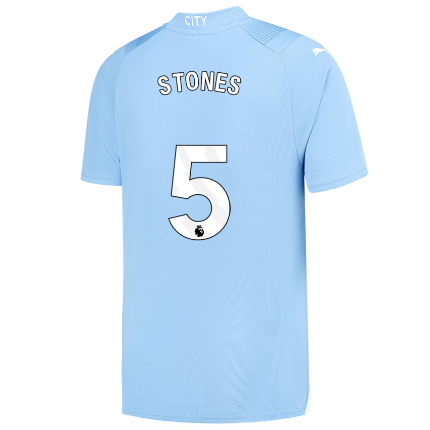 Női John Stones #5 Világoskék Hazai Jersey 2023/24 Mez Póló Ing