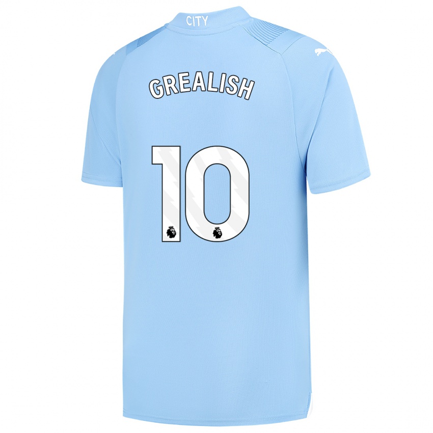 Női Jack Grealish #10 Világoskék Hazai Jersey 2023/24 Mez Póló Ing