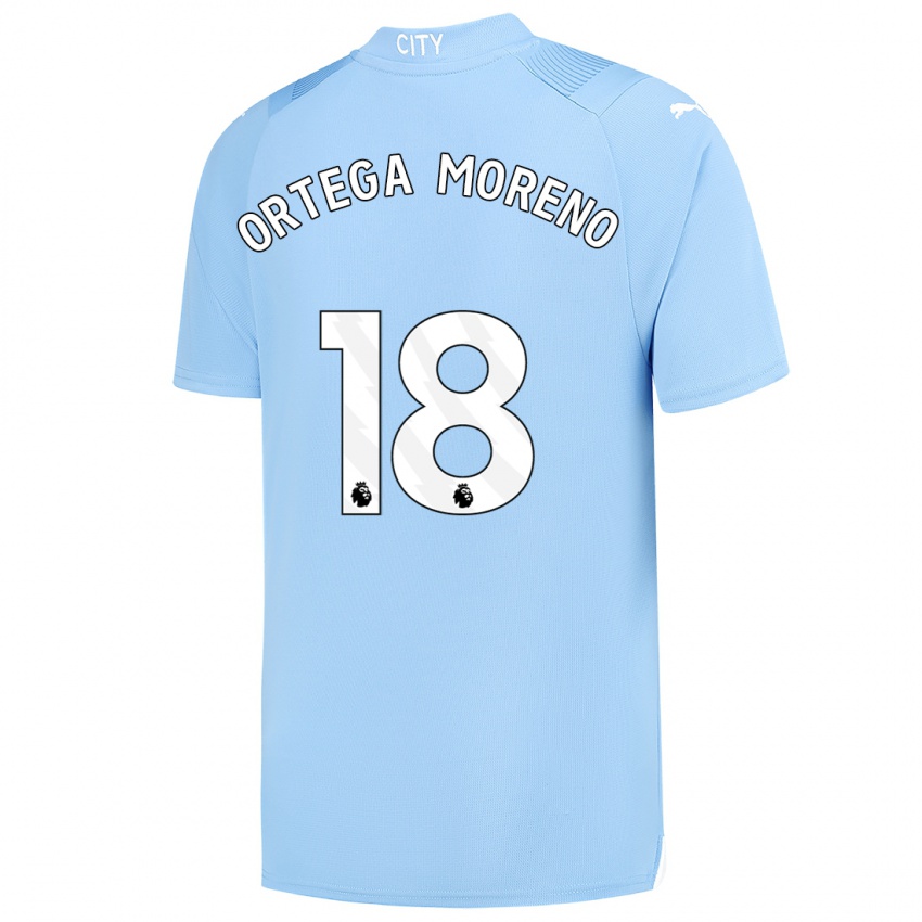 Női Stefan Ortega Moreno #18 Világoskék Hazai Jersey 2023/24 Mez Póló Ing