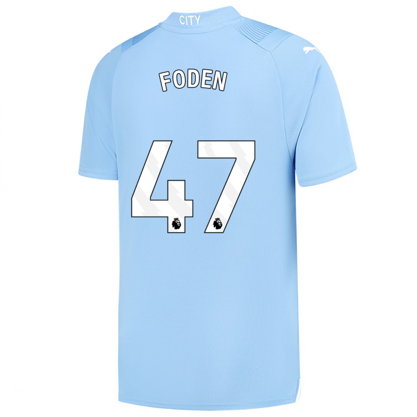 Női Phil Foden #47 Világoskék Hazai Jersey 2023/24 Mez Póló Ing