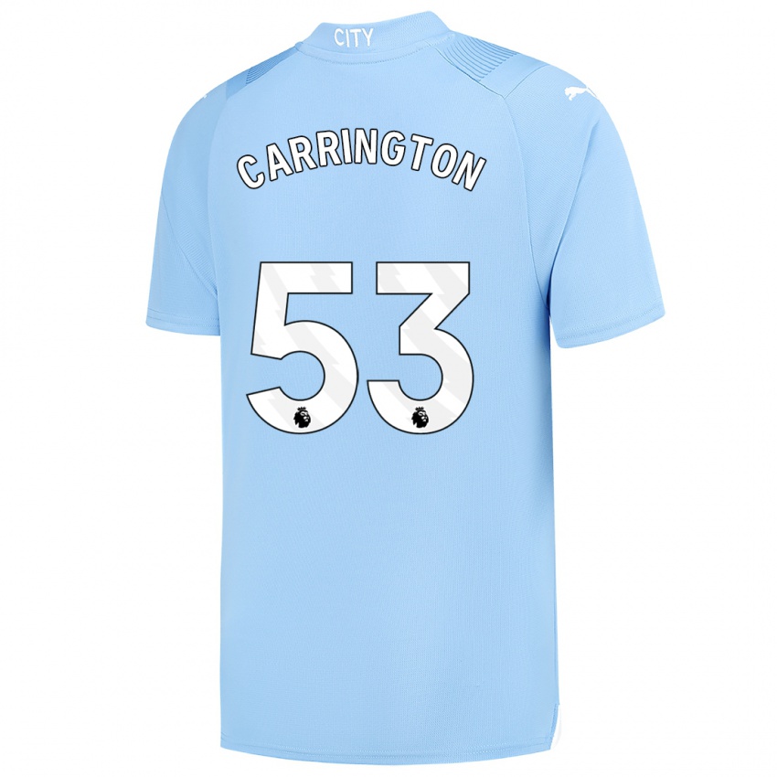 Női Ezra Carrington #53 Világoskék Hazai Jersey 2023/24 Mez Póló Ing