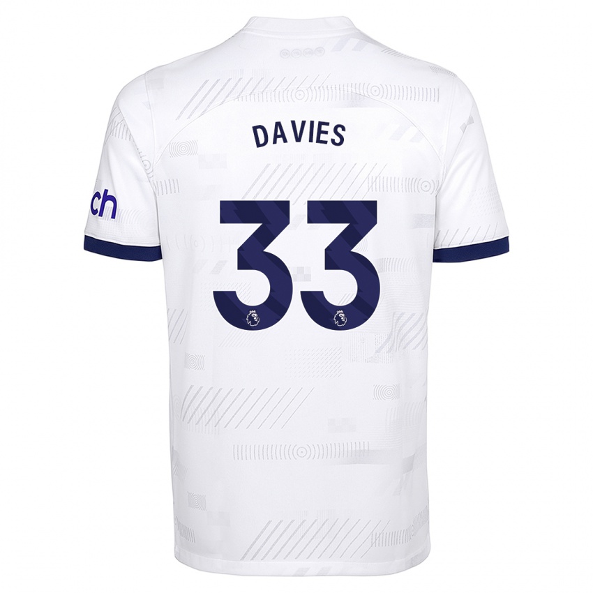 Női Ben Davies #33 Fehér Hazai Jersey 2023/24 Mez Póló Ing