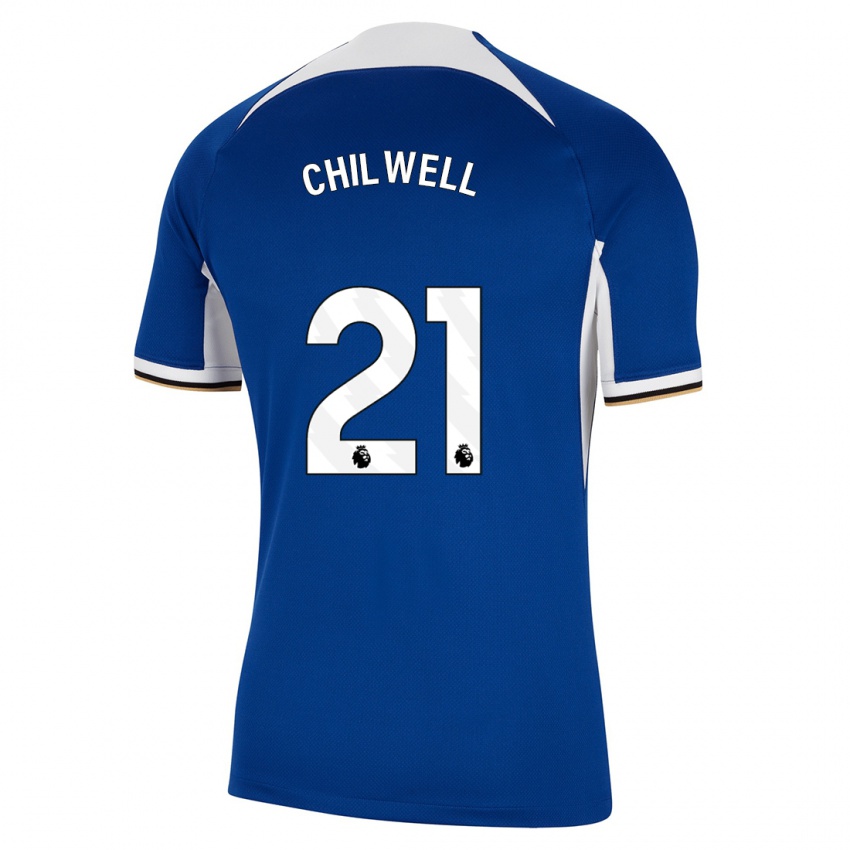 Női Ben Chilwell #21 Kék Hazai Jersey 2023/24 Mez Póló Ing