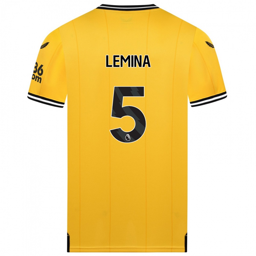 Női Mario Lemina #5 Sárga Hazai Jersey 2023/24 Mez Póló Ing