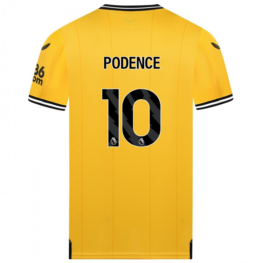 Női Daniel Podence #10 Sárga Hazai Jersey 2023/24 Mez Póló Ing