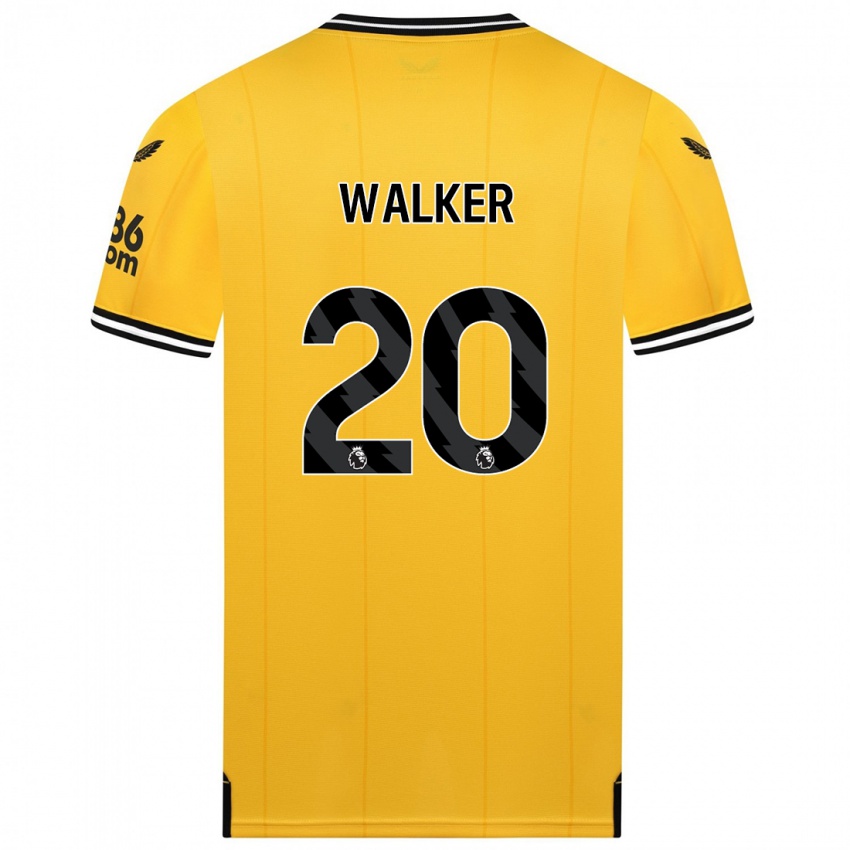 Női Lowri Walker #20 Sárga Hazai Jersey 2023/24 Mez Póló Ing