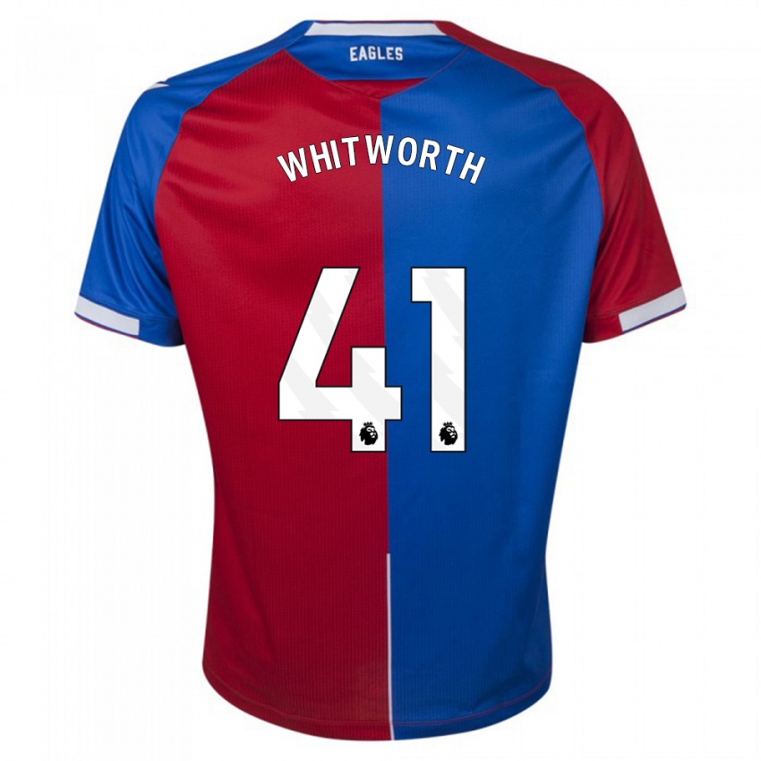 Női Joe Whitworth #41 Piros Kék Hazai Jersey 2023/24 Mez Póló Ing