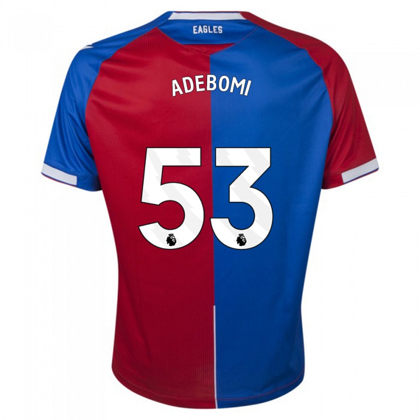 Női Ademola Ola Adebomi #53 Piros Kék Hazai Jersey 2023/24 Mez Póló Ing