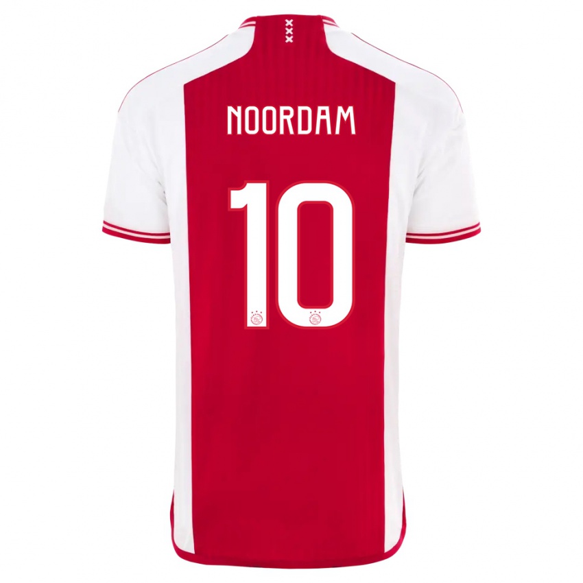 Női Nadine Noordam #10 Piros Fehér Hazai Jersey 2023/24 Mez Póló Ing