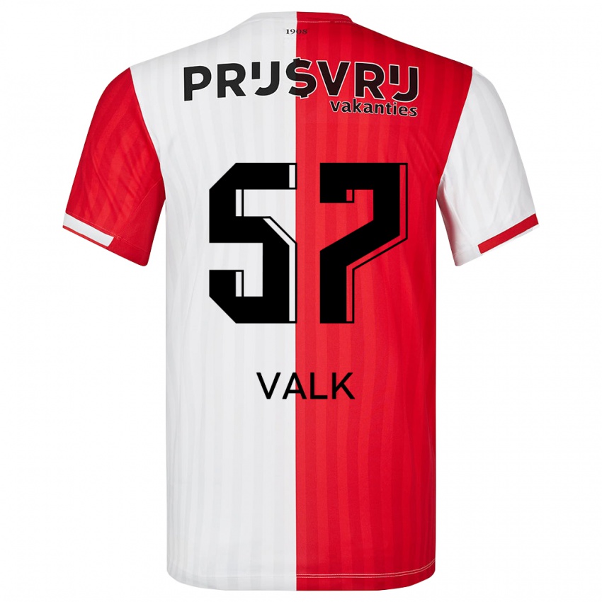 Női Sem Valk #57 Piros Fehér Hazai Jersey 2023/24 Mez Póló Ing