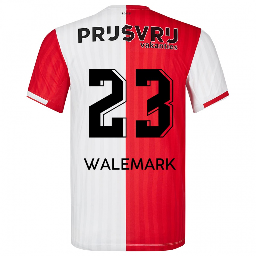 Női Patrik Walemark #23 Piros Fehér Hazai Jersey 2023/24 Mez Póló Ing