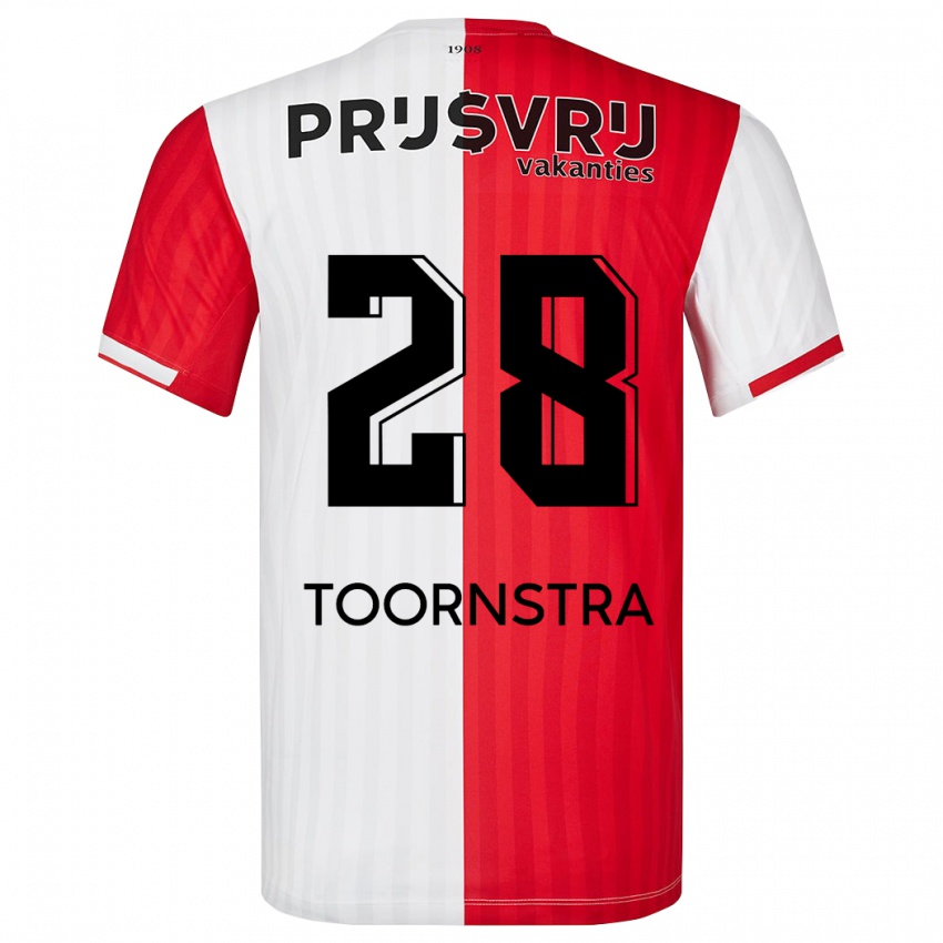 Női Jens Toornstra #28 Piros Fehér Hazai Jersey 2023/24 Mez Póló Ing