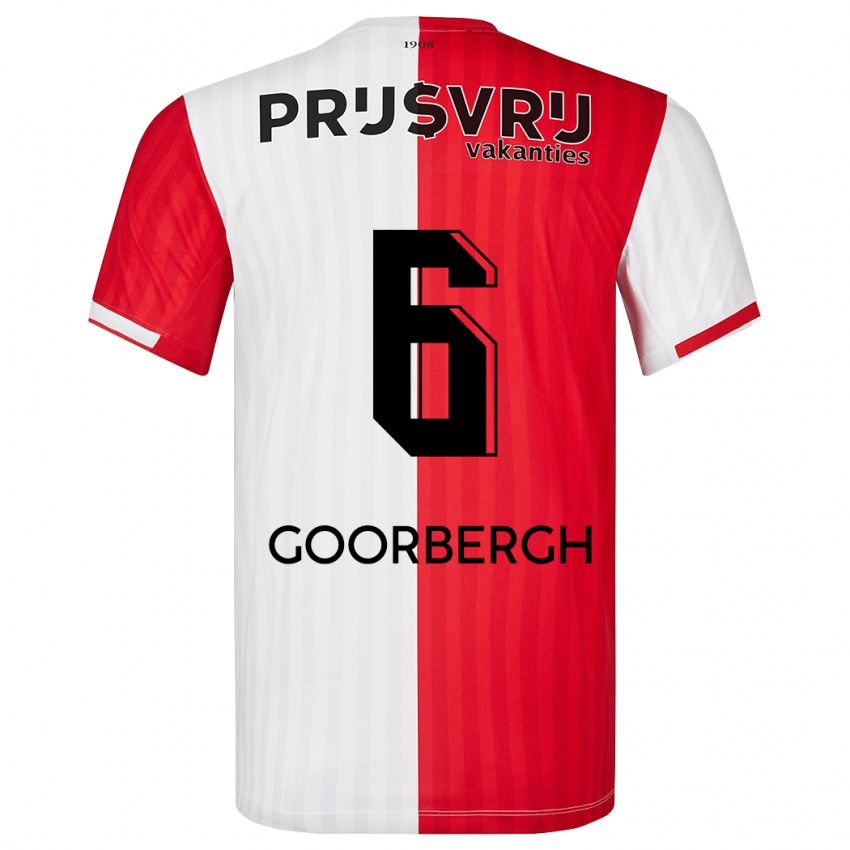 Női Cheyenne Van Den Goorbergh #6 Piros Fehér Hazai Jersey 2023/24 Mez Póló Ing