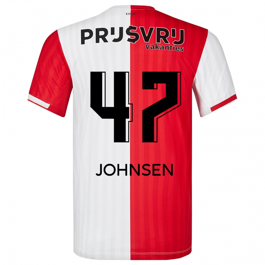 Női Mikael Torset Johnsen #47 Piros Fehér Hazai Jersey 2023/24 Mez Póló Ing