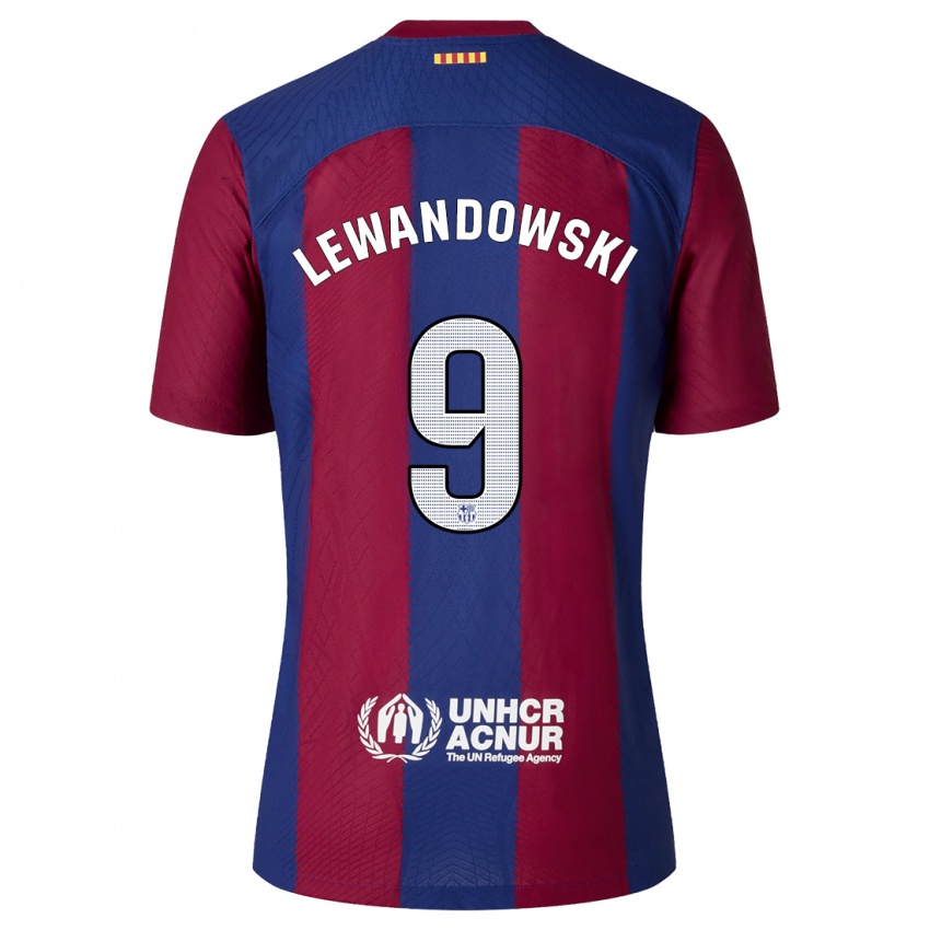 Női Robert Lewandowski #9 Piros Kék Hazai Jersey 2023/24 Mez Póló Ing