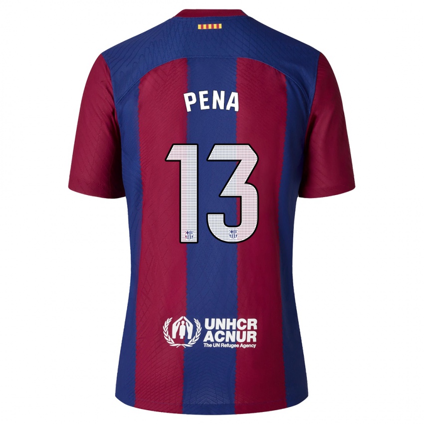 Női Inaki Pena #13 Piros Kék Hazai Jersey 2023/24 Mez Póló Ing