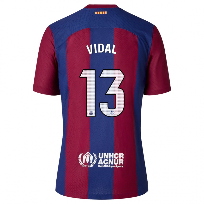 Női Marc Vidal #13 Piros Kék Hazai Jersey 2023/24 Mez Póló Ing