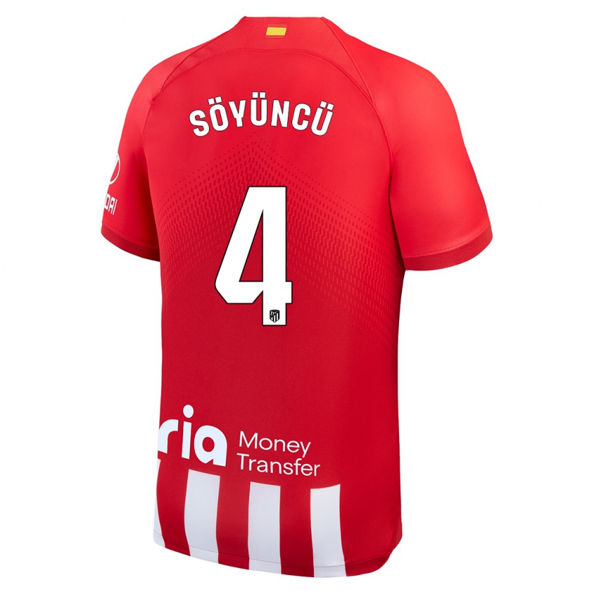 Női Caglar Soyuncu #4 Piros Fehér Hazai Jersey 2023/24 Mez Póló Ing