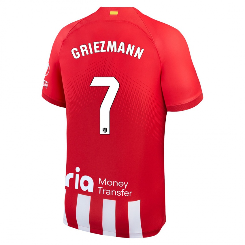 Női Antoine Griezmann #7 Piros Fehér Hazai Jersey 2023/24 Mez Póló Ing