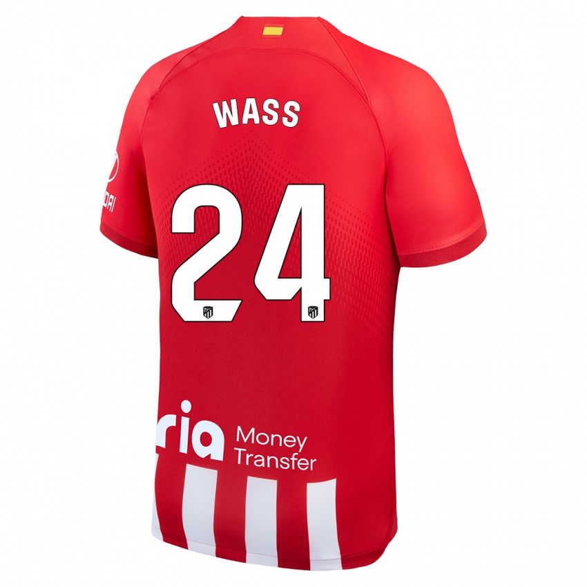 Női Daniel Wass #24 Piros Fehér Hazai Jersey 2023/24 Mez Póló Ing