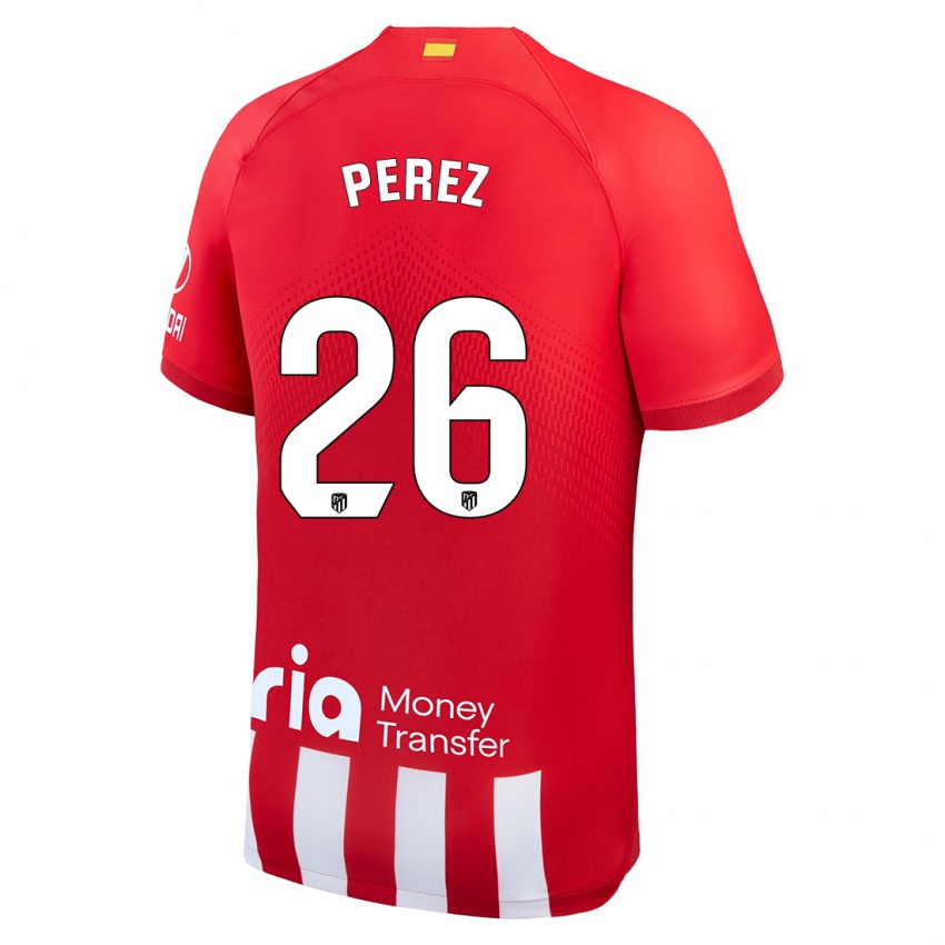 Női Xenia Perez #26 Piros Fehér Hazai Jersey 2023/24 Mez Póló Ing