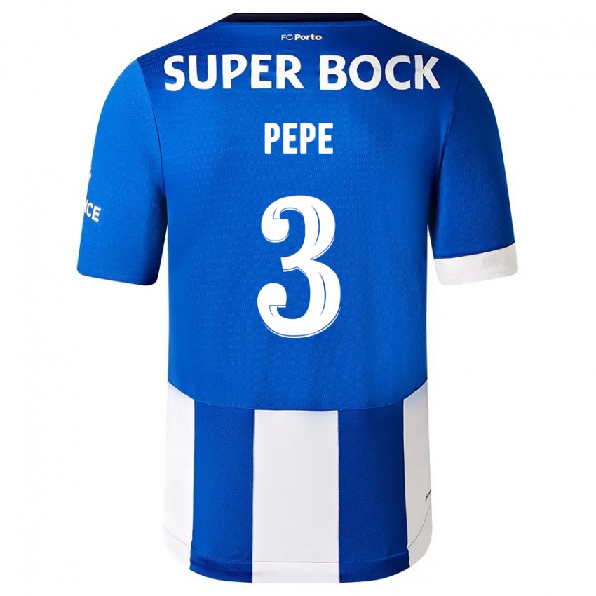 Női Pepe #3 Kék Fehér Hazai Jersey 2023/24 Mez Póló Ing