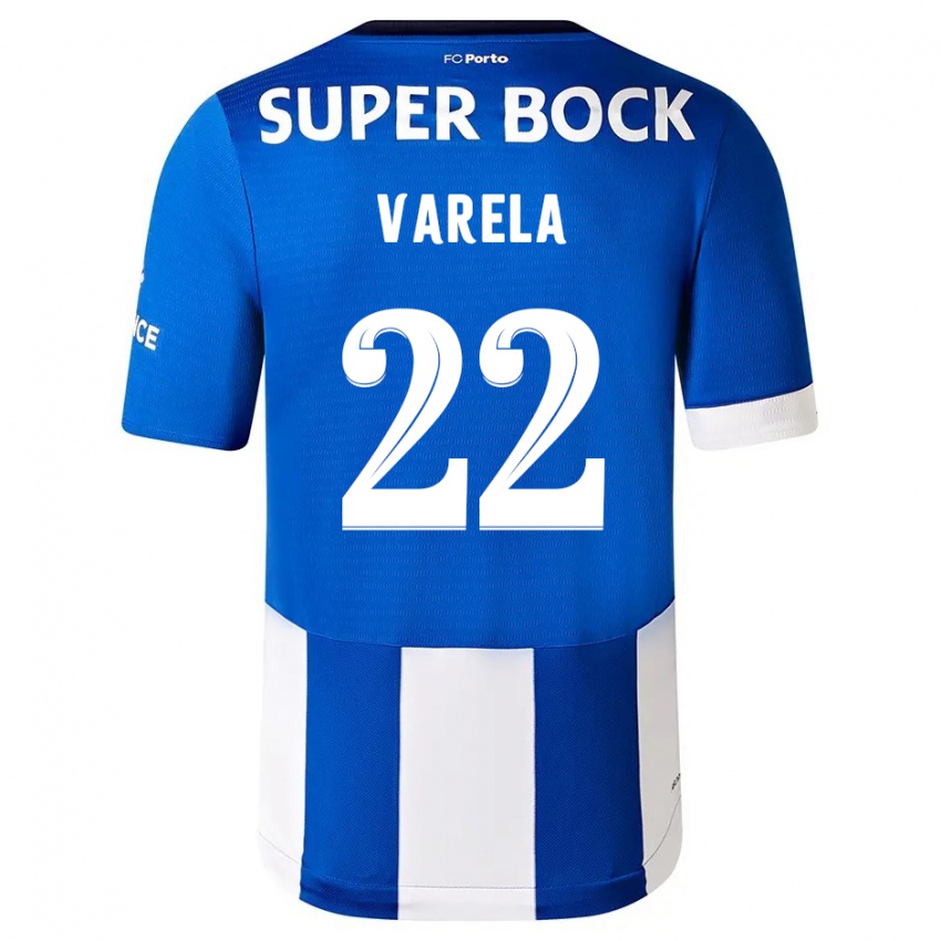 Női Alan Varela #22 Kék Fehér Hazai Jersey 2023/24 Mez Póló Ing