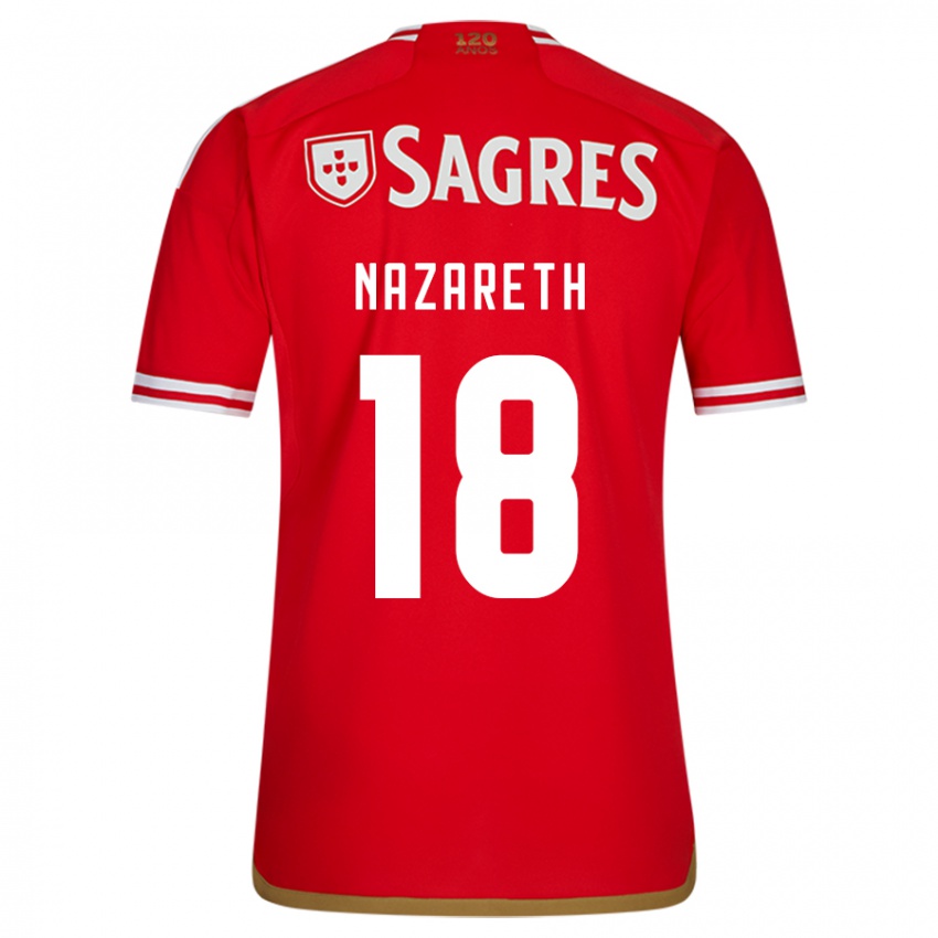 Női Kika Nazareth #18 Piros Hazai Jersey 2023/24 Mez Póló Ing