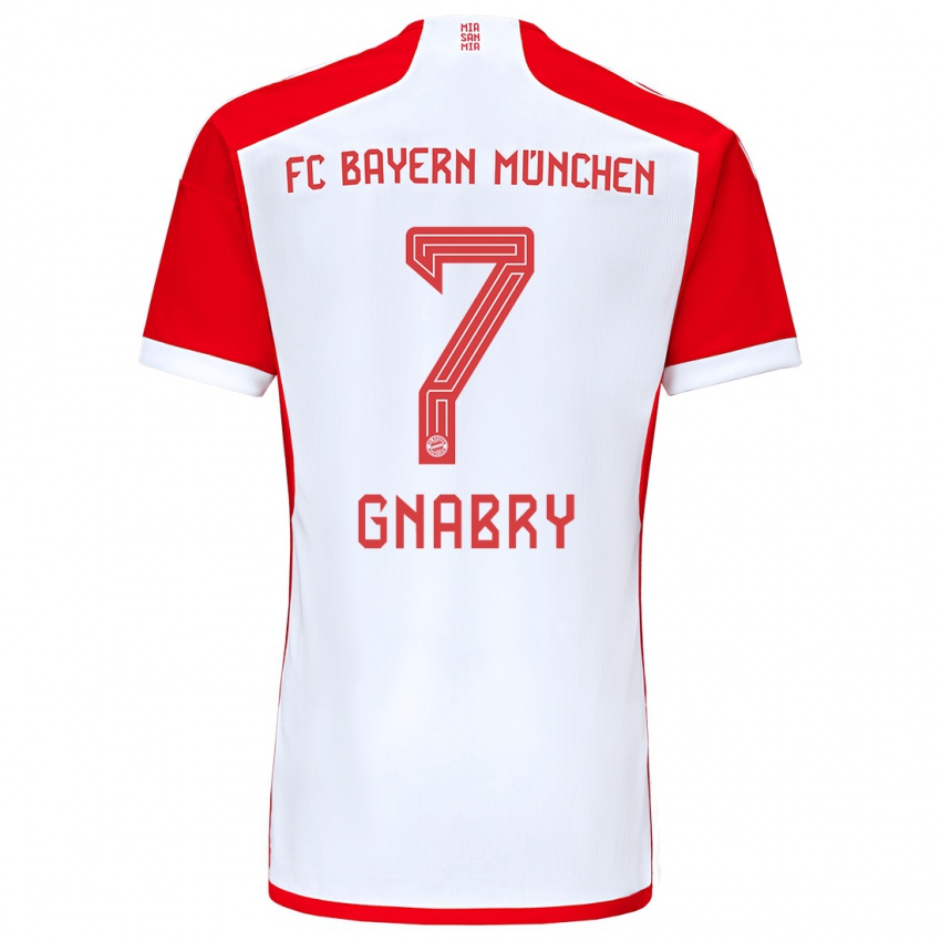 Női Serge Gnabry #7 Piros Fehér Hazai Jersey 2023/24 Mez Póló Ing