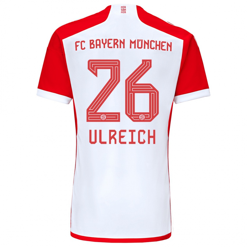 Női Sven Ulreich #26 Piros Fehér Hazai Jersey 2023/24 Mez Póló Ing