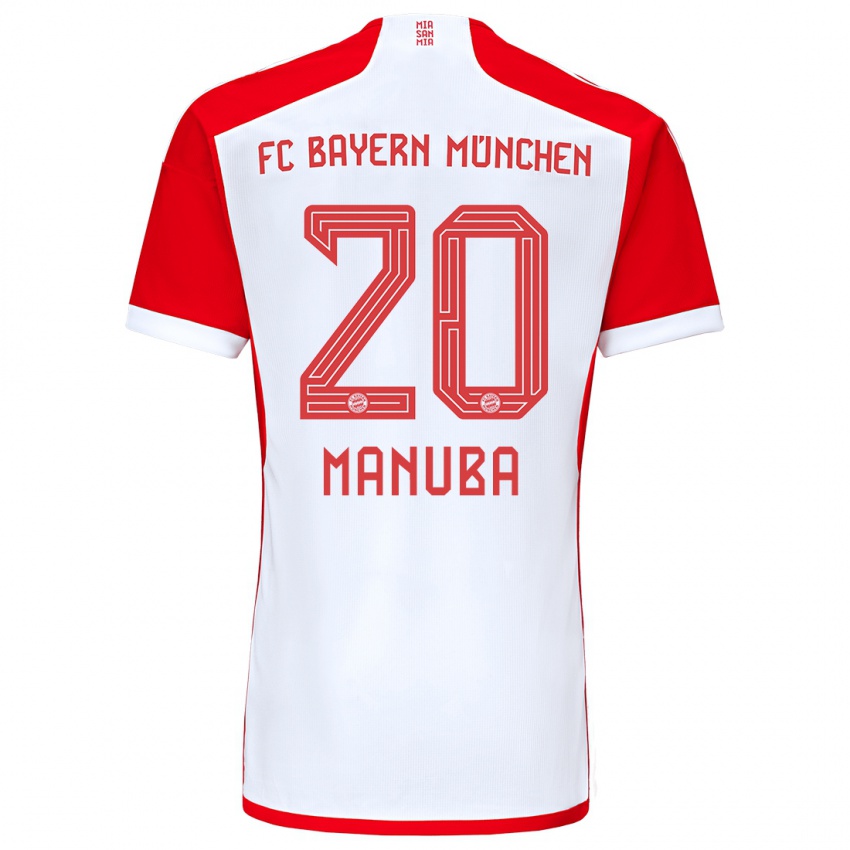 Női Vincent Manuba #20 Piros Fehér Hazai Jersey 2023/24 Mez Póló Ing